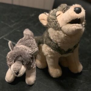 Set of 2 Douglas Wolf Cuddle Toys